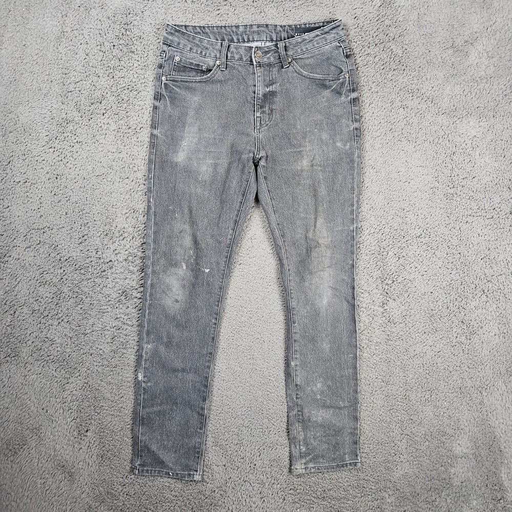 WXYZ MFG CO Nomad Slim Fit Gray Distressed‎ Acid Wash Men Denim Jeans W29 L30